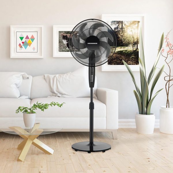 VENTILATOR CU PICIOR HEINNER HSF-M750DBK, Putere 50W, 7 palete, Timer: 7h, Control digital, Telecomanda, 3 trepte de viteza, Negru - imagine 4