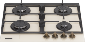 PLITA INCORPORABILA FRAM FBH-S4IWF-GRBG, Gaz, 4 arzatoare, Latime 60cm, Aprindere electrica, Gratar fonta, Duze GPL incluse, Sticla bej
