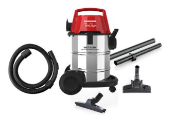ASPIRATOR MULTIFUNCTIONAL HEINNER HVC-MWD1400RD, Putere 1400W, Aspirare umeda si uscata, Capacitate 6L, Sac textil, Functie suflare, Inox/Rosu
