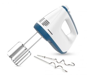 MIXER DE MANA HEINNER HM-400BL, Putere 400W, 6 viteze + turbo, Self stand, Alb/albastru