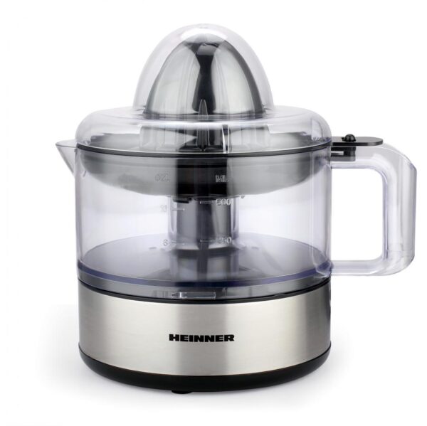 STORCATOR CITRICE HEINNER C300SS, Putere 30W, Capacitate 500ml, 2 conuri, Filtru dublu, Decoratii inox