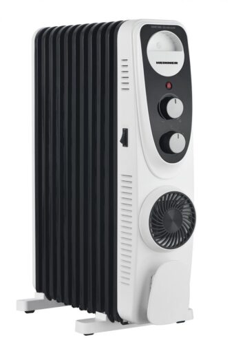 CALORIFER CU ULEI HEINNER HOH-MVT11WH-BK, 11 elementi, Putere 2300W, Ventilator turbo, 3 setari de temperatura, Termostat ajustabil, Protectie supraincalzire, Alb/Negru