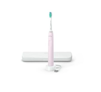 PERIUTA DE DINTI SONICA ELECTRICA PHILIPS SONICARE SERIA 3100 HX3673/11, 31000 miscari/minut, 1 mod de curatare, Senzor presiune, Functia BrushSync, 1 cap de periere, Roz pastel