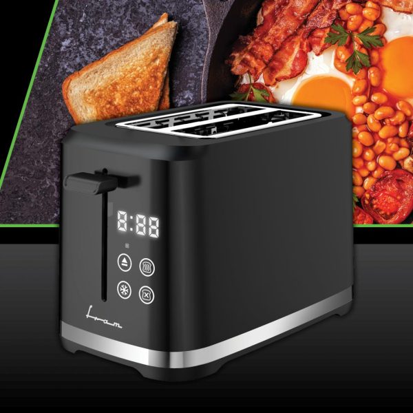 PRAJITOR DE PAINE FRAM FTP-8007DBK, Putere 800W, 2 felii, 7 niveluri rumenire, Panou digital, Control Touch, Negru - imagine 2