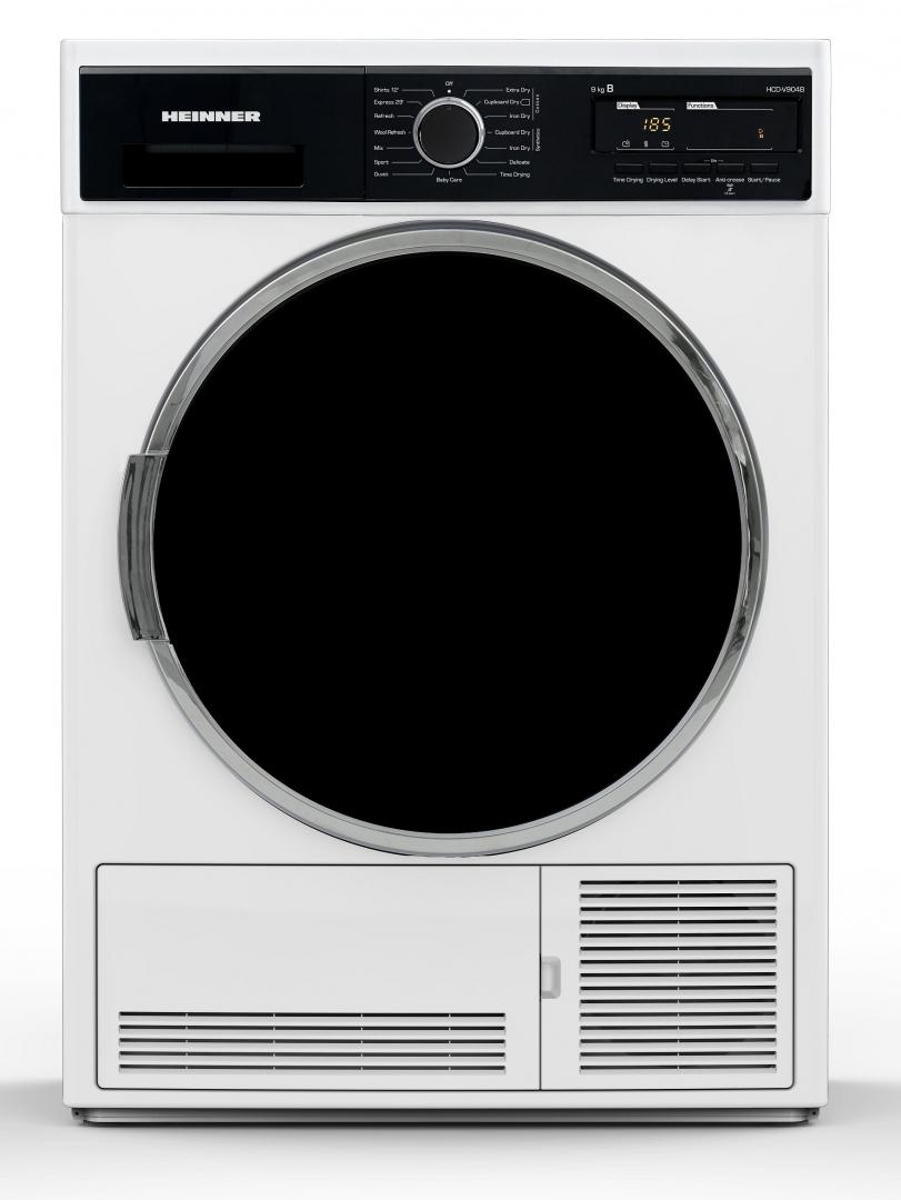 RESIGILAT - USCATOR DE RUFE HEINNER HCD-V904B, Clasa B, Condensare, 9 kg, Display LED, Anti-sifonare, Alb