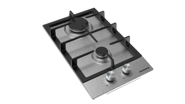 PLITA INCORPORABILA HEINNER HBH-M302FIX, Gaz, 2 arzatoare, Latime 30cm, Gratar fonta, Aprindere electrica, Inox - imagine 2