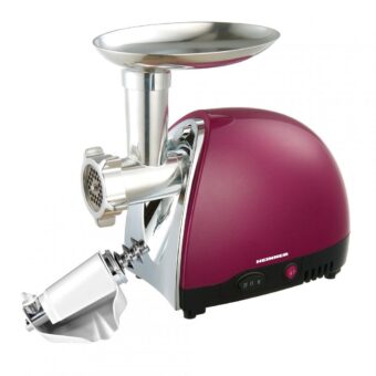 MASINA DE TOCAT HEINNER MG1500TA-BG, Putere 1600W, Accesoriu pentru rosii si carnati, Cutit inox, Visiniu sidefat