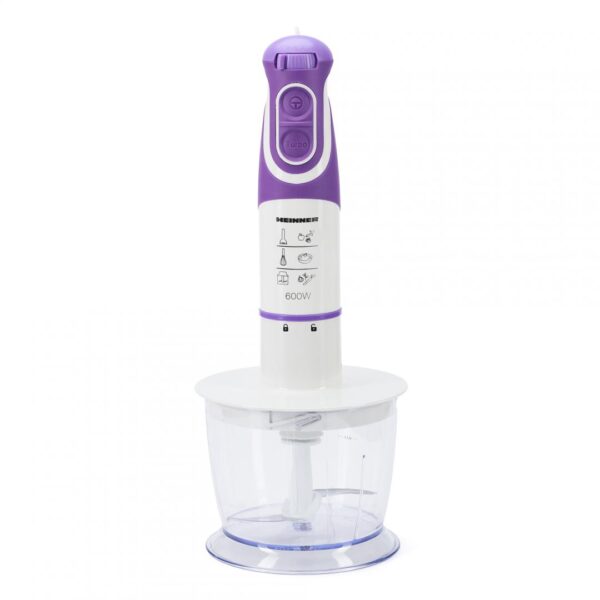 BLENDER DE MANA HEINNER HB-600UV, Putere 600W, 5 viteze, Functie Turbo, Tel, Tocator, Alb/Ultraviolet - imagine 2