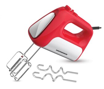 MIXER DE MANA HEINNER HM-DC500RD, Putere 500W, Motor DC, 6 viteze + turbo, Rosu cu decoratiuni inox