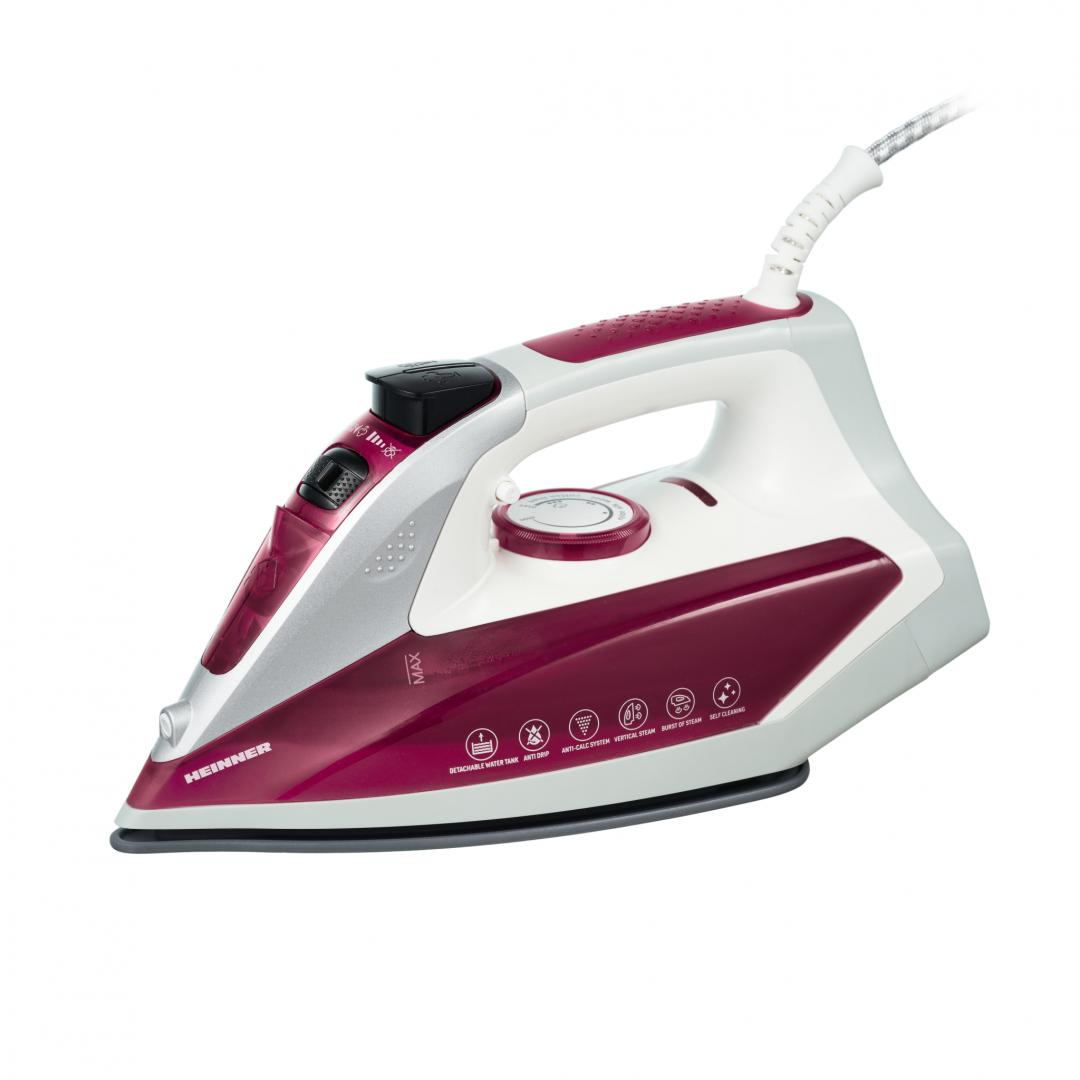 FIER DE CALCAT HEINNER HSI-2200PP, Putere 2000-2400W, Rezervor apa detasabil 190ml, Talpa cu invelis ceramic, Anti-picurare, Mov 3 FIER DE CALCAT HEINNER HSI-2200PP, Putere 2000-2400W, Rezervor apa detasabil 190ml, Talpa cu invelis ceramic, Anti-picurare, Mov - imagine 3