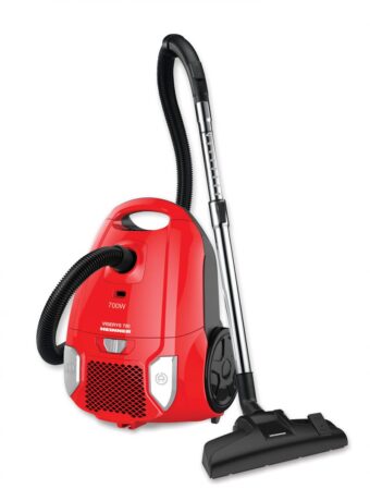 ASPIRATOR CU SAC HEINNER HVC-MRD1400, Putere 700W, Sac textil, Capacitate 3L, Putere variabila, Tub telescopic metalic, Rosu