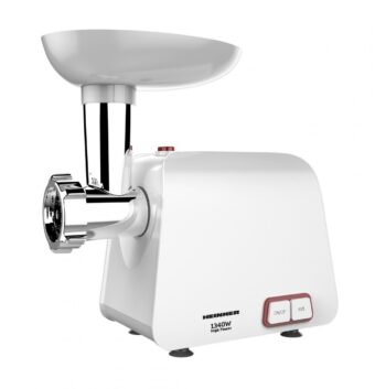 MASINA DE TOCAT HEINNER MG-1340WH, Putere 1340W, 1,2kg/min, Accesoriu de rosii si carnati, Cutit din inox, Functie reverse, 2 site de tăiere, Alb
