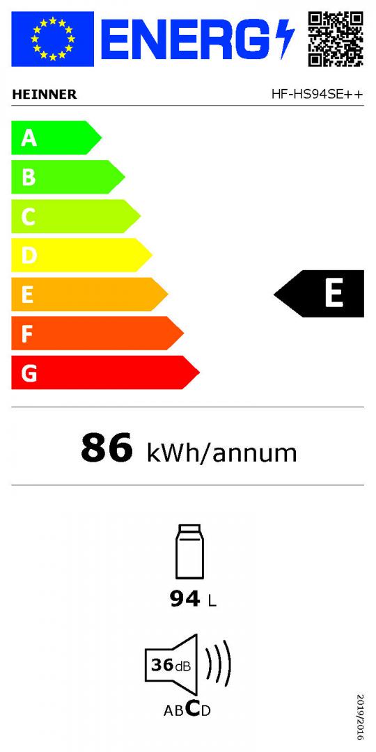 FRIGIDER CU O USA HEINNER HF-HS94SE++, Clasa E, 94L, Iluminare LED, Rafturi sticla, H 84 cm, Argintiu 3 FRIGIDER CU O USA HEINNER HF-HS94SE++, Clasa E, 94L, Iluminare LED, Rafturi sticla, H 84 cm, Argintiu - imagine 3