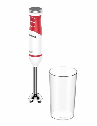 BLENDER DE MANA HEINNER NEWFLEX-600 HHB-D600WHR, Putere 600W, 2 viteze, Pahar gradat 0.7L, Lame inox, Alb/Rosu/Verde