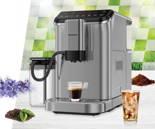 ESPRESSOR AUTOMAT HEINNER GENESIS HEMA-D20DGREY, 1350W, 20Bar, Recipient lapte, Capacitate rezervor apa 1.5L, Gri - imagine 5