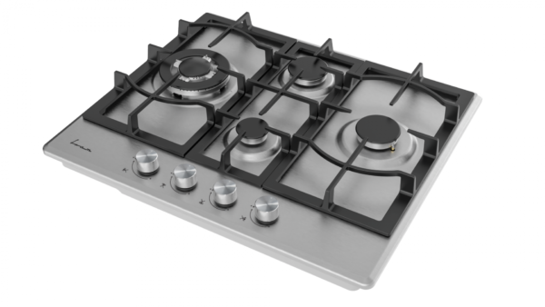 PLITA INCORPORABILA FRAM FBH-M4IWF-SS, Gaz, 4 arzatoare, Latime 60cm, Gratar fonta, Wok, Aprindere electrica, Inox - imagine 3