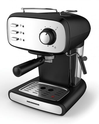 ESPRESSOR HEINNER HEM-1100BKX, 850W, 15bar, rezervor detasabil 1.2L, Negru/Inox