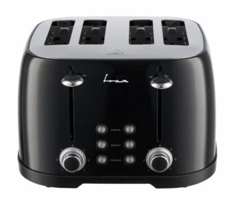 PRAJITOR DE PAINE FRAM FTP-800BK, Putere 1600W, Capacitate 4 felii, 6 nivele de rumenire, Negru