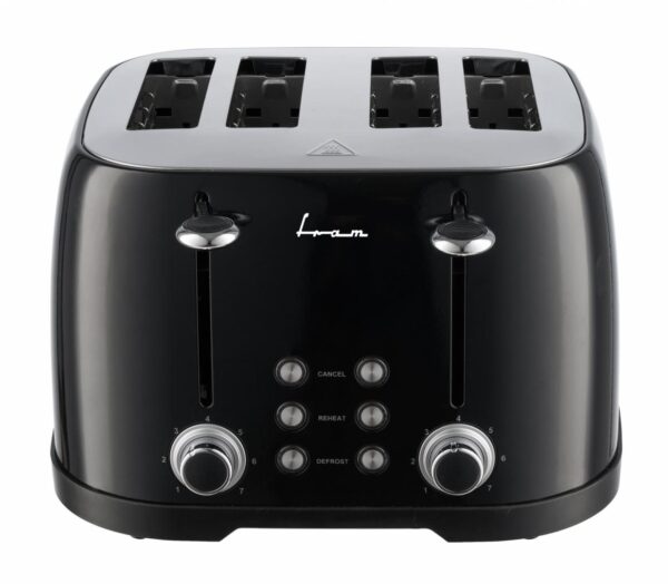 PRAJITOR DE PAINE FRAM FTP-800BK, Putere 1600W, Capacitate 4 felii, 6 nivele de rumenire, Negru