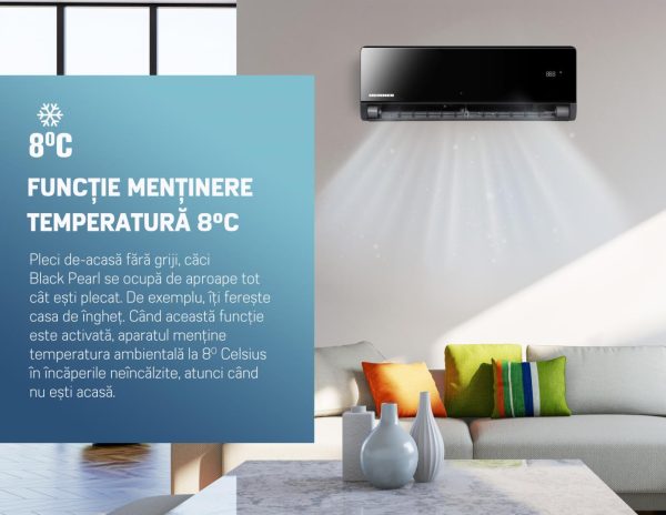 AER CONDITIONAT HEINNER BLACKPEARL HAC-BP18WIFI-BK, Capacitate 18000BTU, Clasa A++/A+, Control WI-FI, Functie Follow Me, Filtru HEPA BIO, Negru - imagine 10