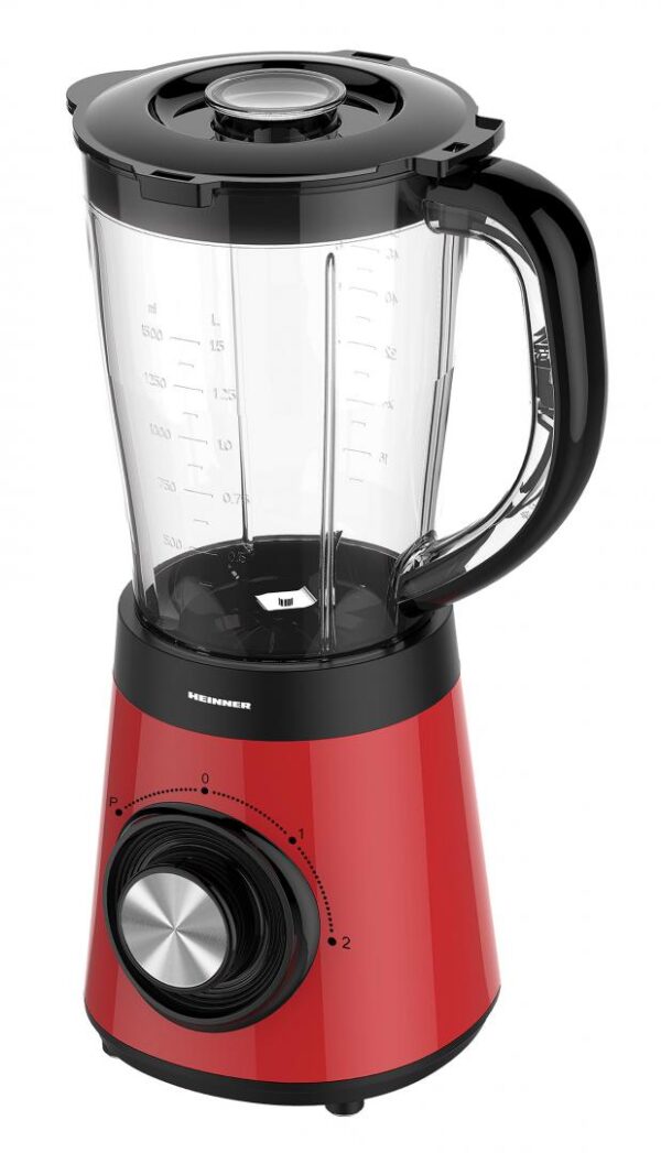 BLENDER DE MASA HEINNER HBL-500RRD, Putere 500W, 2 viteze + Pulse, Capacitate recipient 1.5L, Rasnita inclusa, Rosu - imagine 2