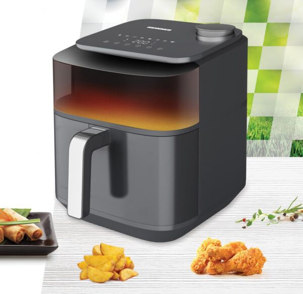 FRITEUZA CU AER CALD HEINNER CRISPSTEAM ELITE HAF-H7DLST1800, Putere 1800W, Capacitate cos 6.7L, Display digital, Incalzire dubla, Gri antracit - imagine 3