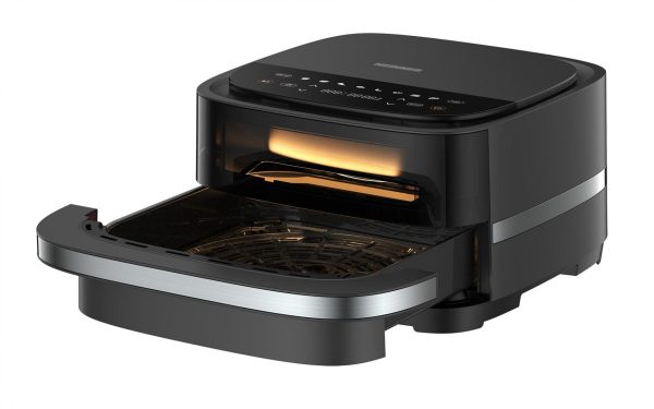 FRITEUZA CU AER CALD SI CUPTOR PIZZA 2 IN 1 HEINNER HPAF-B4DC22BK, Putere 2200W, 4L, Control digital, 9 programe, Timer, Negru - imagine 2