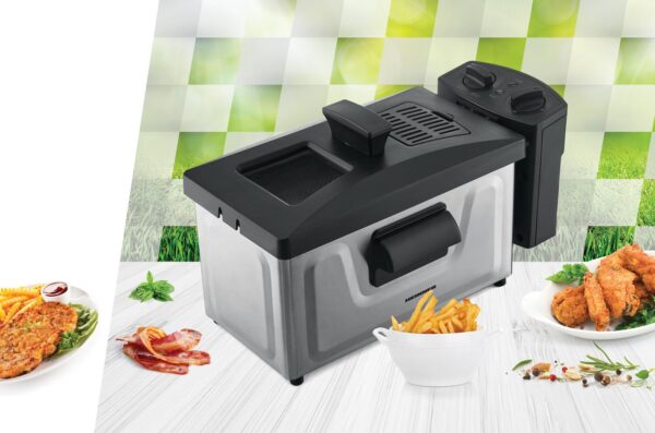 FRITEUZA HEINNER HDF-1800SS, Putere 1800W, Capacitate 3L, Termostat reglabil, Timer, Inox - imagine 4