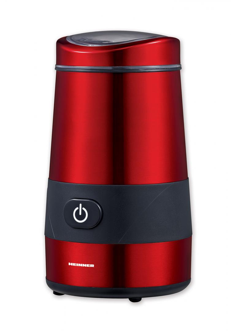 RASNITA ELECTRICA HEINNER HCG-200RED, Putere 200W, Capacitate 60g, Interior Inox, Rosu
