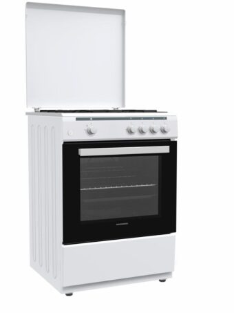 ARAGAZ GAZ HEINNER HFSC-V60WH, 4 arzatoare, Latime 60cm, Aprindere electrica, Dispozitiv de siguranta plita si cuptor, Alb