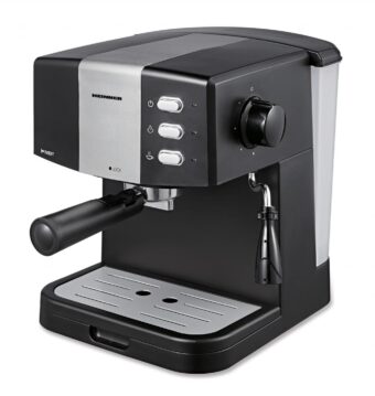 ESPRESOR HEINNER HEM-850BKSL, Putere 850W, Capacitate 1.5L, 15bar, filtru dublu din inox, Negru/Argintiu