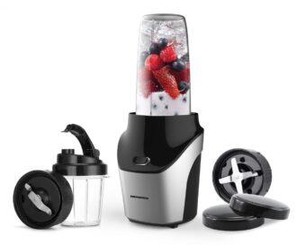BLENDER SPORT HEINNER VITAMISER 1000 HSB-T1000SS, Putere 1000W, Rasnita inclusa, 18000RPM, Lame din inox, 2 capace suplimentare, Carcasa din inox, Argintiu/Negru
