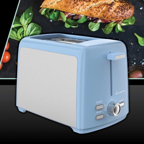 PRAJITOR DE PAINE FRAM FTP-8007SSBL, Putere 800W, 2 felii, 7 niveluri rumenire Albastru/Argintiu - imagine 2