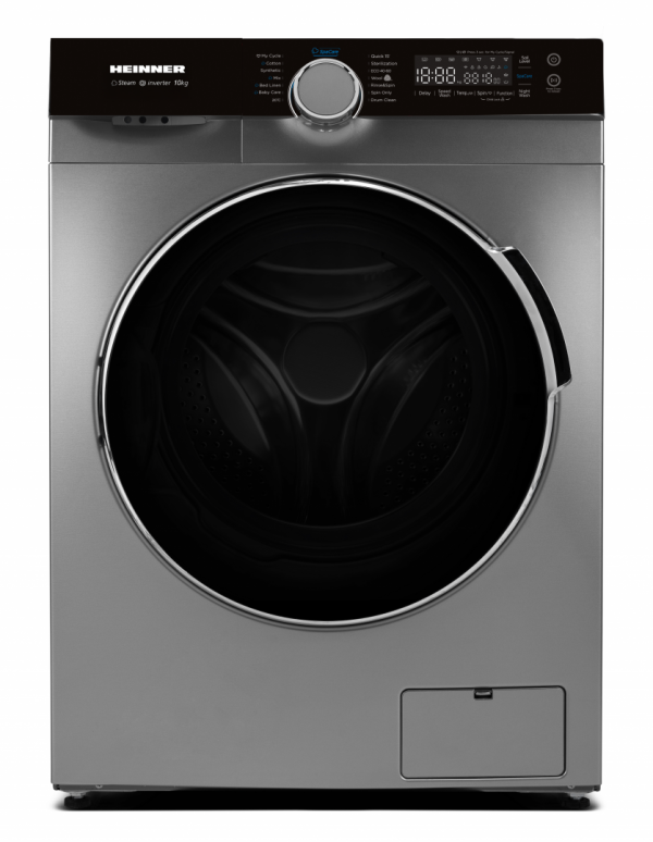 MASINA DE SPALAT RUFE HEINNER HWM-M1014IVKSA+++, Clasa A, 10Kg, 1400RPM, Motor inverter, 14 programe, Control Touch, Display digital, Argintiu