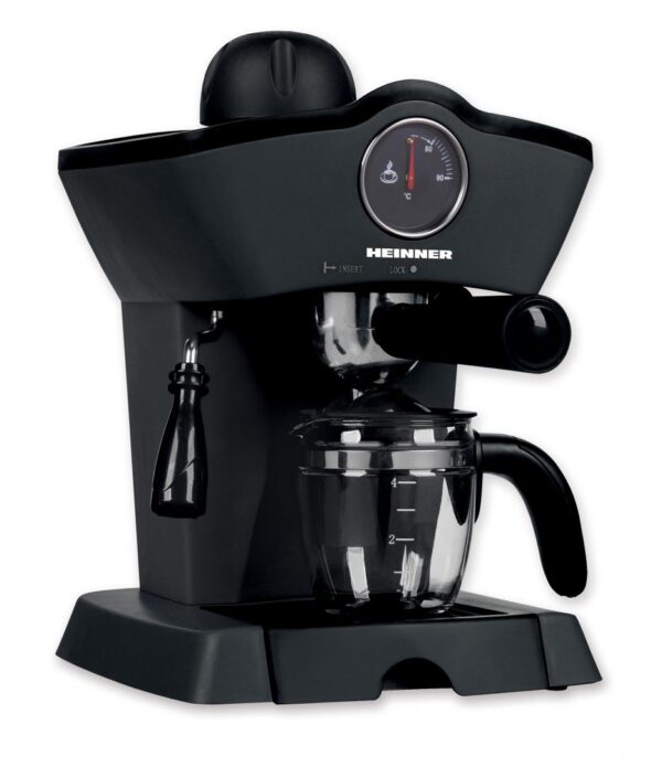 ESPRESSOR HEINNER HEM-200BK, Putere 800W, Capacitate 250ml, Presiune 3.5Bar, Filtru inox, Negru