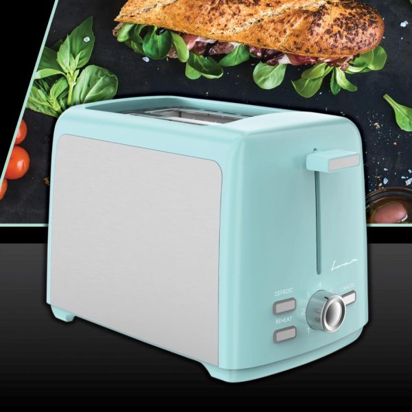 PRAJITOR DE PAINE FRAM FTP-8007SSGR, Putere 800W, 2 felii, 7 niveluri rumenire, Verde/Argintiu - imagine 2