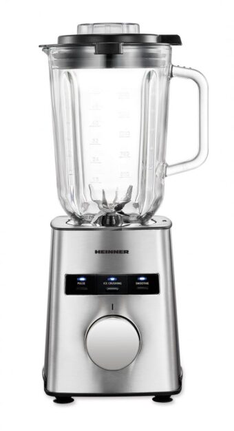 BLENDER DE MASA HEINNER HBL-HE800SS, Putere 800W, Bol din sticla 1.5L, Lame din otel inoxidabil, Argintiu
