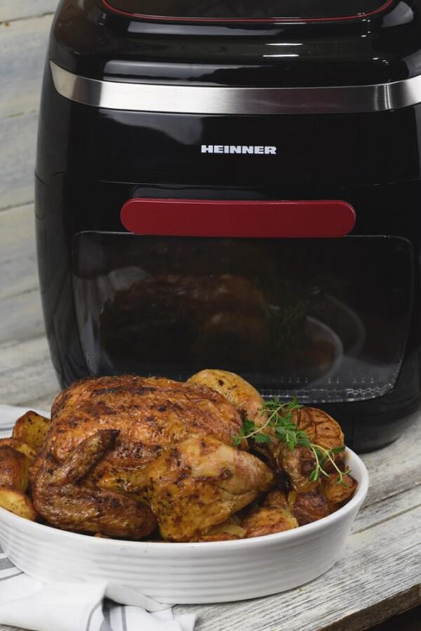 FRITEUZA CU AER CALD HEINNER HAF-B2000FB, Putere 2000W, Capacitate cos 4.5L, Capacitate cuptor 11L, 8 programe, Afisaj digital, Tija rotisor, Termostat reglabil: 30-200˚C, Negru - imagine 8