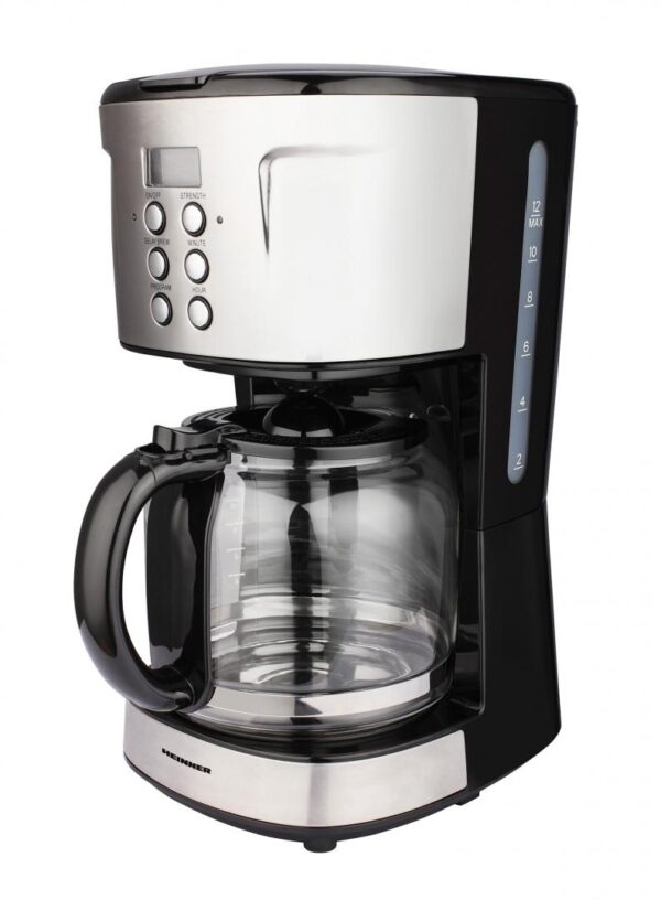 CAFETIERA DIGITALA HEINNER HCM-D915BKS, Putere 900W, Capacitate 1.5L, Timer, Negru/Inox